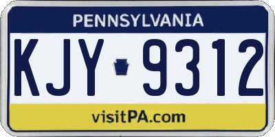 PA license plate KJY9312