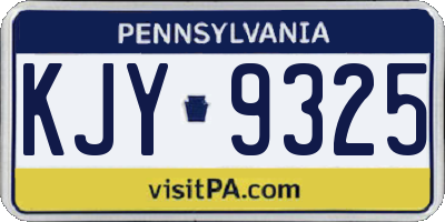 PA license plate KJY9325