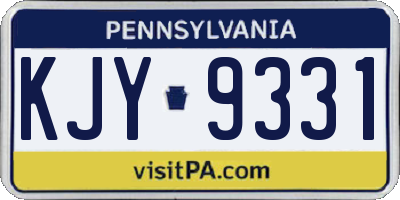 PA license plate KJY9331