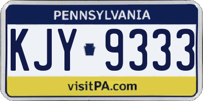 PA license plate KJY9333
