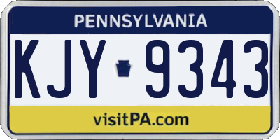 PA license plate KJY9343