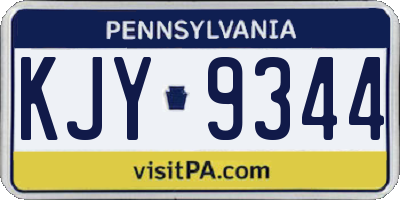 PA license plate KJY9344