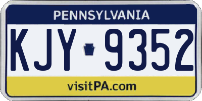 PA license plate KJY9352