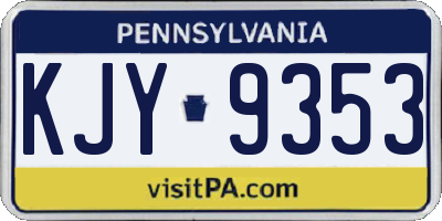 PA license plate KJY9353