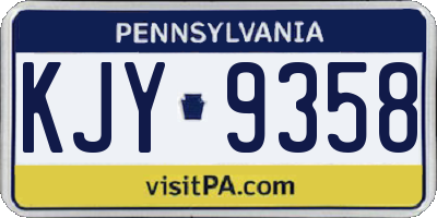 PA license plate KJY9358