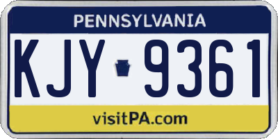 PA license plate KJY9361