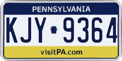 PA license plate KJY9364