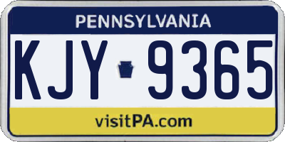 PA license plate KJY9365