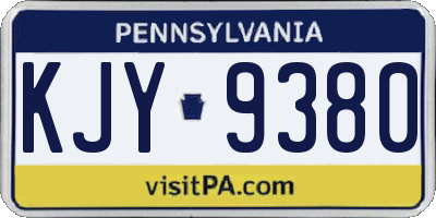 PA license plate KJY9380
