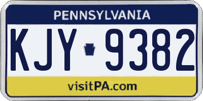 PA license plate KJY9382