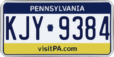 PA license plate KJY9384