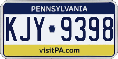 PA license plate KJY9398