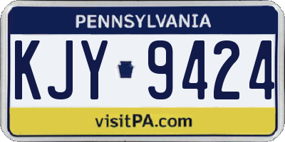 PA license plate KJY9424
