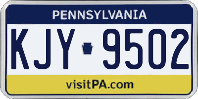 PA license plate KJY9502