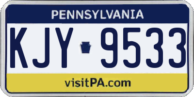 PA license plate KJY9533