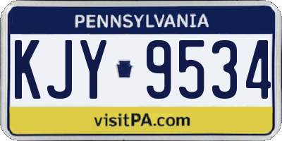 PA license plate KJY9534