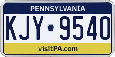 PA license plate KJY9540