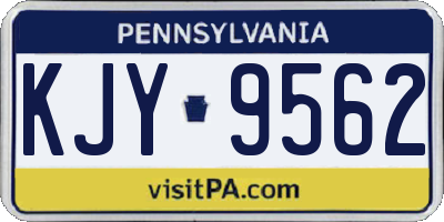 PA license plate KJY9562