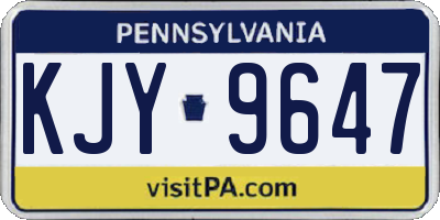 PA license plate KJY9647