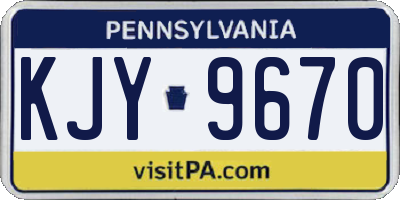 PA license plate KJY9670