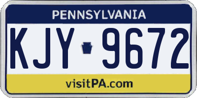 PA license plate KJY9672