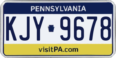 PA license plate KJY9678