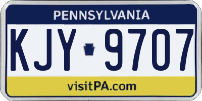 PA license plate KJY9707