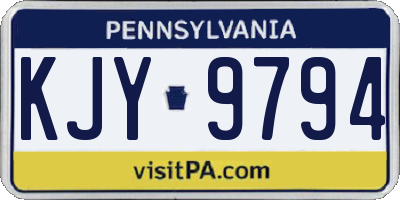 PA license plate KJY9794