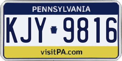 PA license plate KJY9816