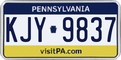 PA license plate KJY9837