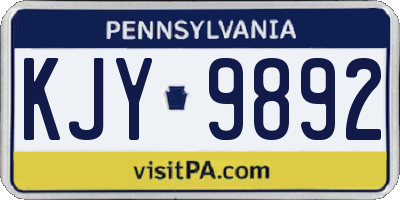 PA license plate KJY9892