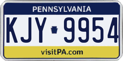 PA license plate KJY9954