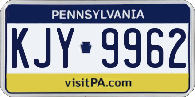 PA license plate KJY9962