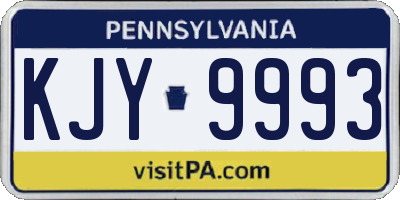 PA license plate KJY9993