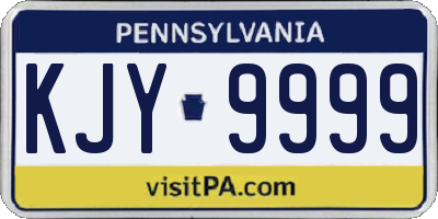 PA license plate KJY9999