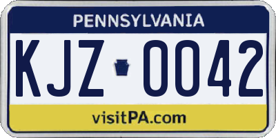 PA license plate KJZ0042