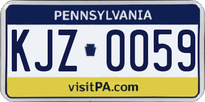 PA license plate KJZ0059