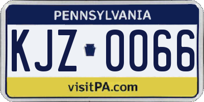 PA license plate KJZ0066