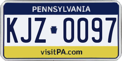PA license plate KJZ0097