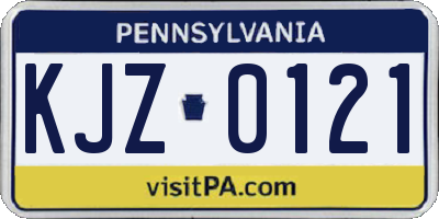 PA license plate KJZ0121