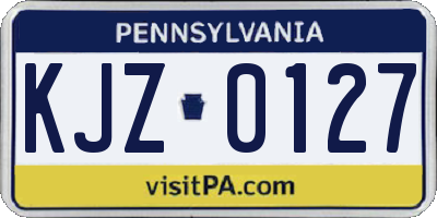 PA license plate KJZ0127
