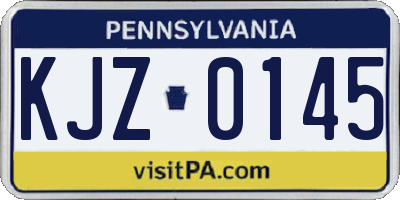 PA license plate KJZ0145