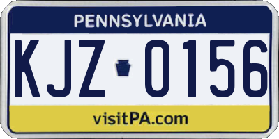 PA license plate KJZ0156