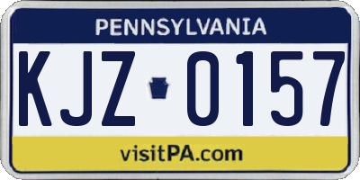 PA license plate KJZ0157