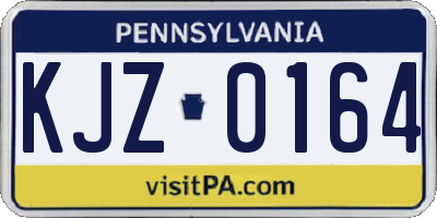 PA license plate KJZ0164