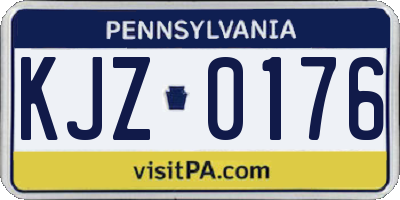 PA license plate KJZ0176