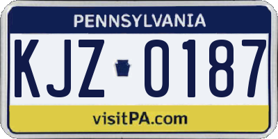 PA license plate KJZ0187