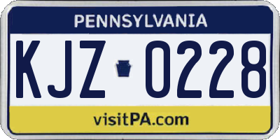 PA license plate KJZ0228