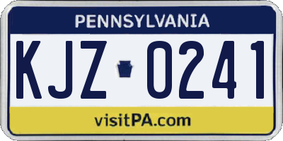 PA license plate KJZ0241