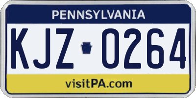 PA license plate KJZ0264